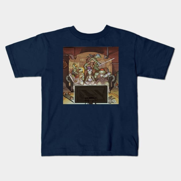 Turtles in the morning Kids T-Shirt by markodjeska